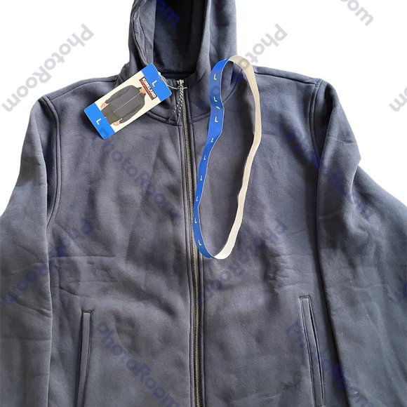 Men's Full Zip Hoodie Jacket, Kirkland signature, L, Blue, NWT - Picture 7 of 12